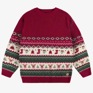 Chandail en tricot à motifs des fêtes, adulte || Knit sweater with holiday all over print, adult