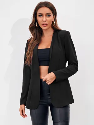 Cherry Vibes Blazer Unicolor Abierto Delantero en