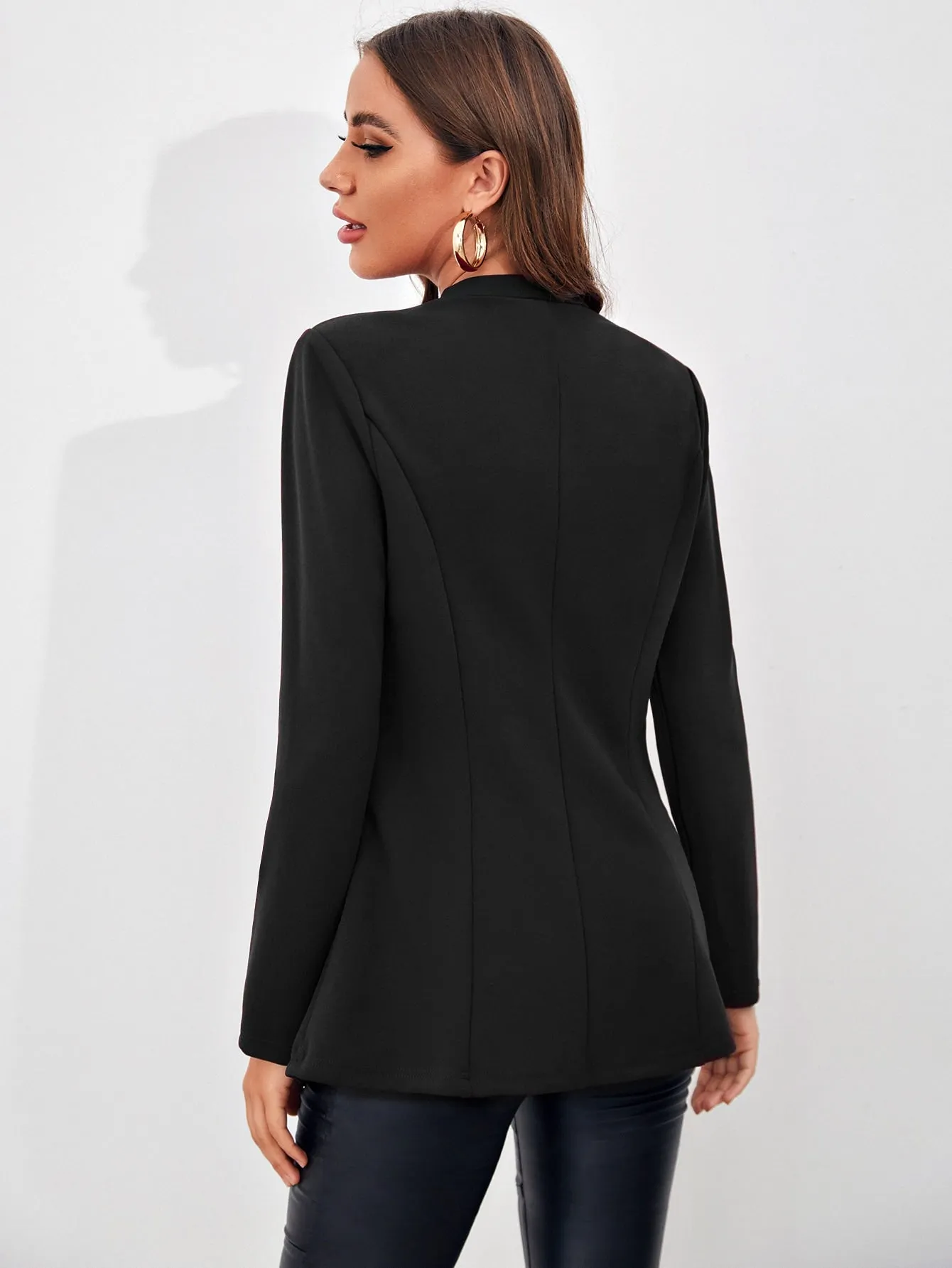 Cherry Vibes Blazer Unicolor Abierto Delantero en