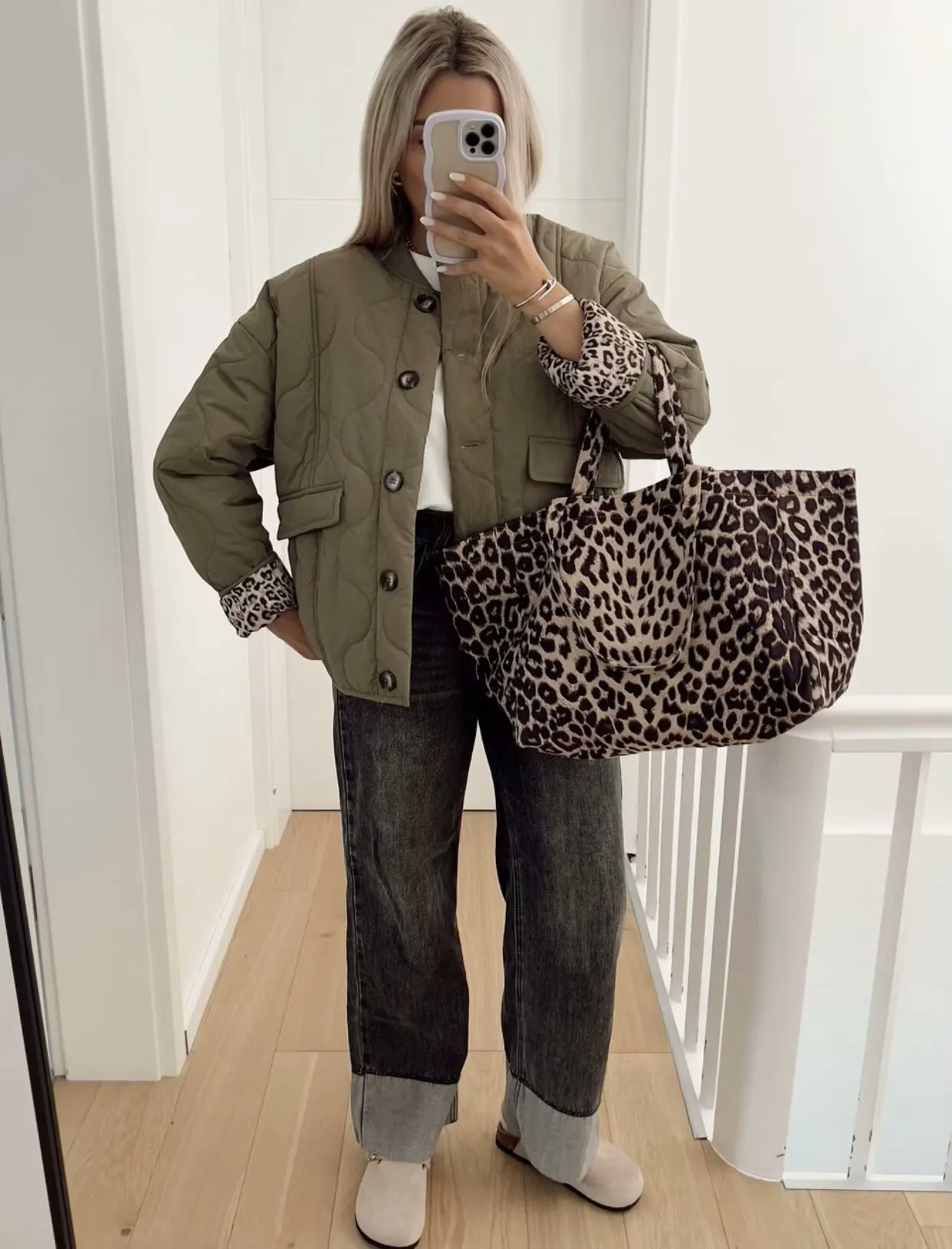 Chic Double-Lined Leopard Print Jacket for Ladies