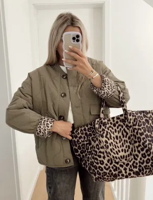Chic Double-Lined Leopard Print Jacket for Ladies