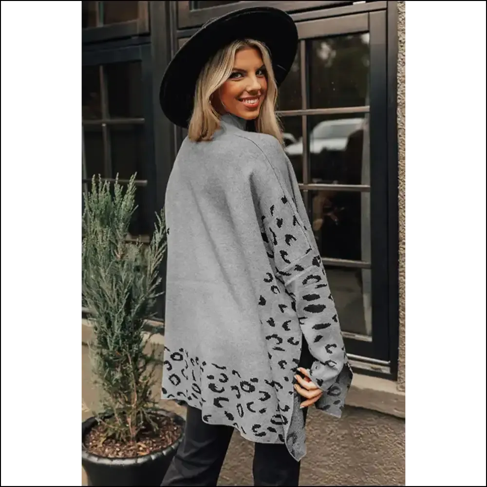 Chic Gray Leopard Sweater: Roar , Needful Things! 🐆