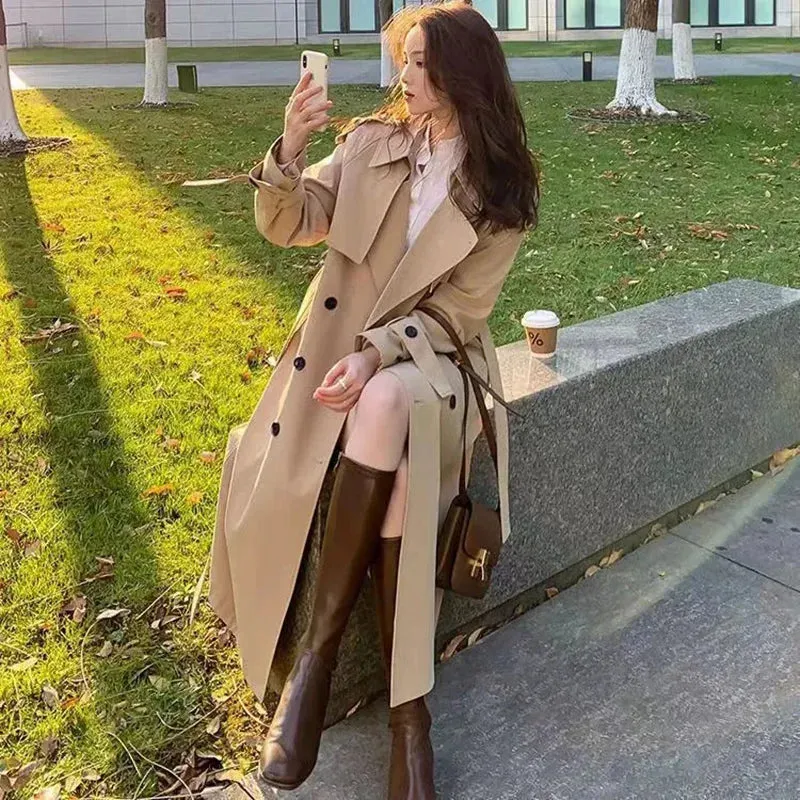 Chic Women's Double-Sided Trench Coat