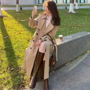 Chic Women's Double-Sided Trench Coat