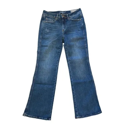 CHICO'S WOMEN'S BLUE DEFINE ME CURVY FLARE JEANS PETITE SZ 6 NWT