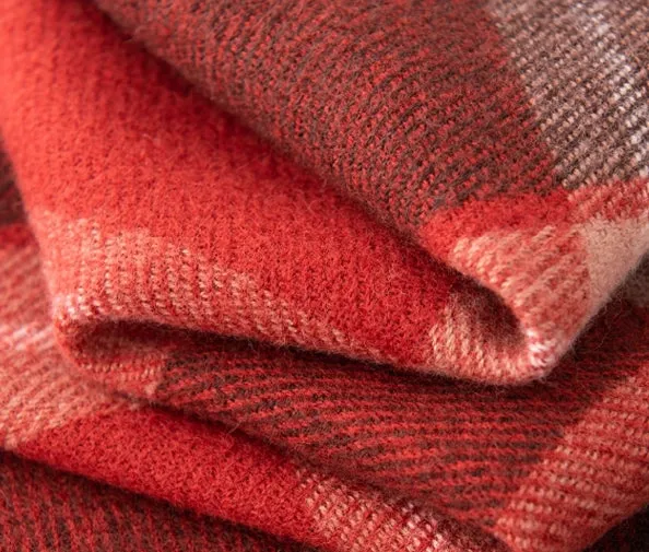Christmas Red Plaid Scarf, Winter Fashion Scarf for Women, High-End Neck Warmer, Korean-Style, Warm Shawl C-2408012-1