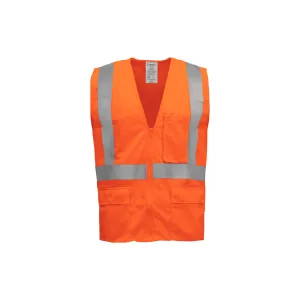 Class 2 Orange Safety Vest with Suspender Pattern Reflective Tape