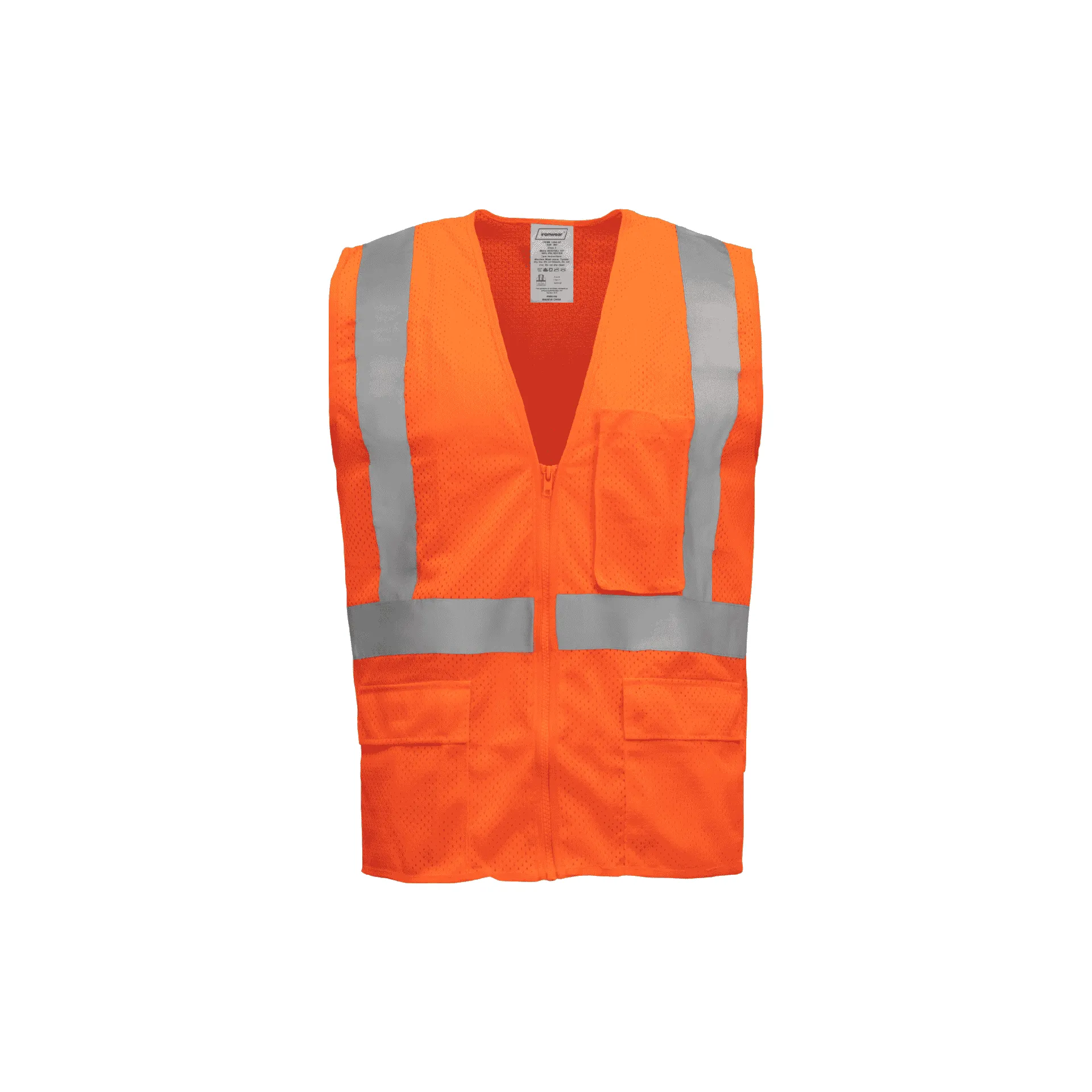 Class 2 Orange Safety Vest with Suspender Pattern Reflective Tape
