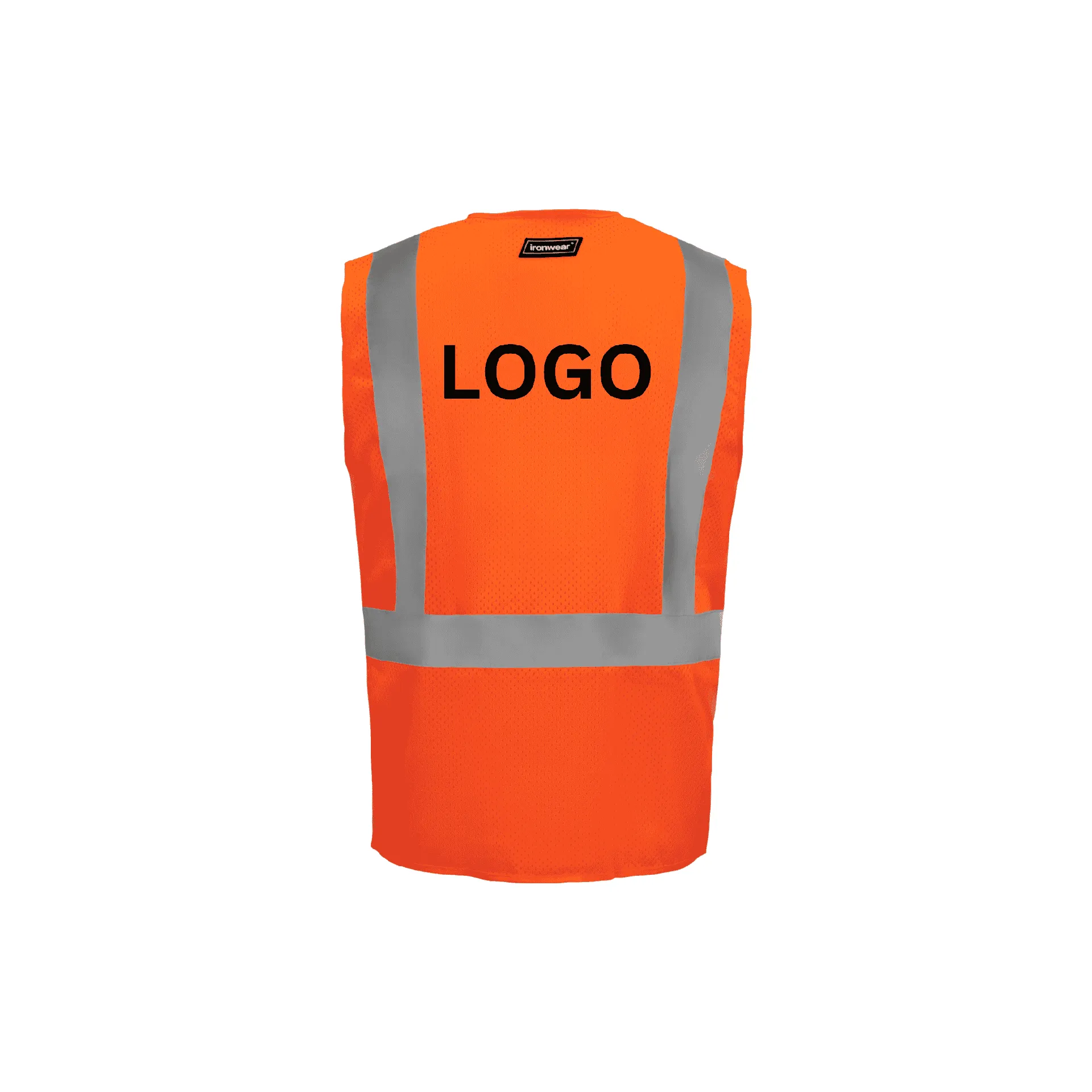 Class 2 Orange Safety Vest with Suspender Pattern Reflective Tape