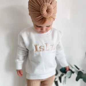 Classic Name Personalised White Sweater