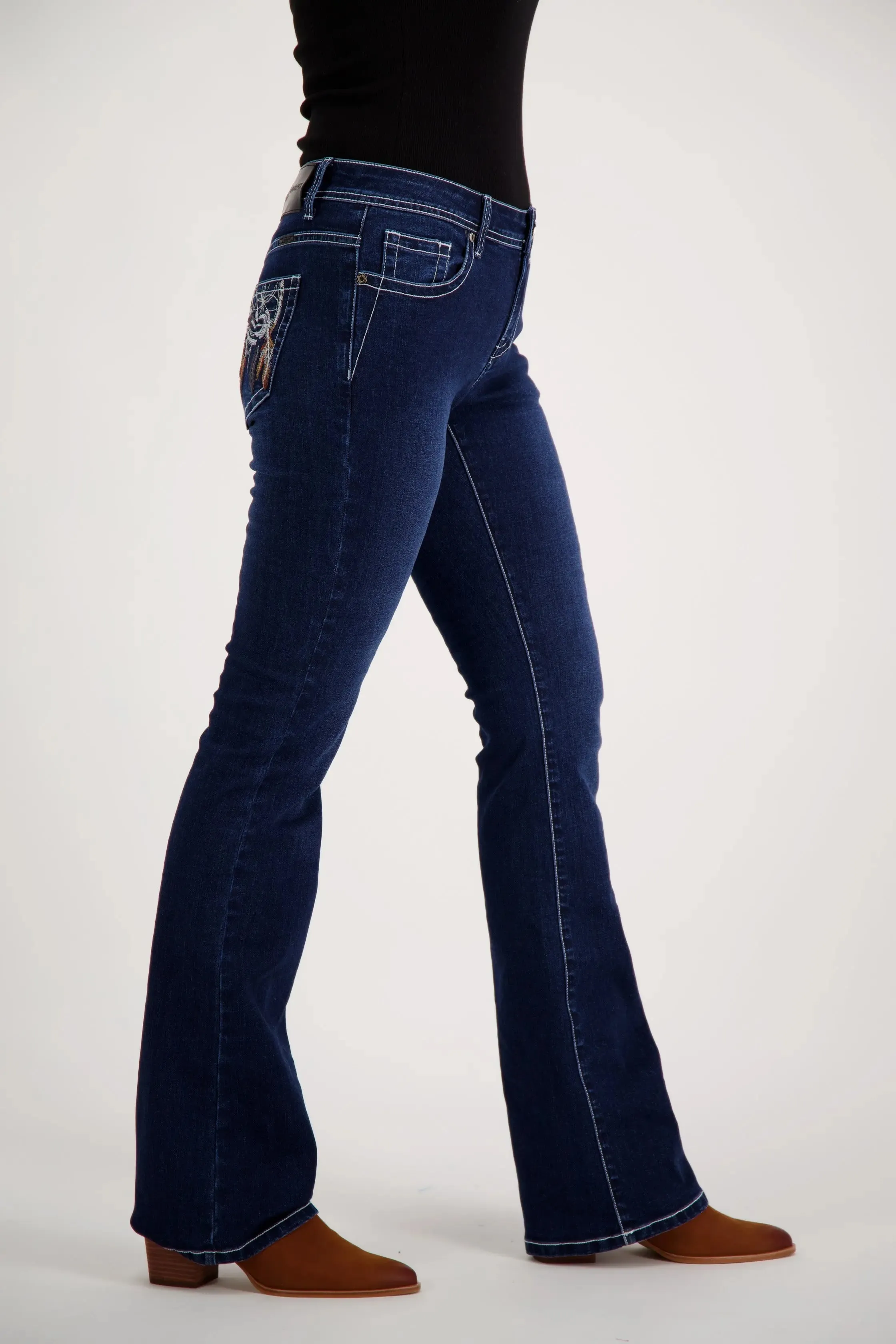 Claudette Bootcut Premium Stretch Denim Bling Jeans