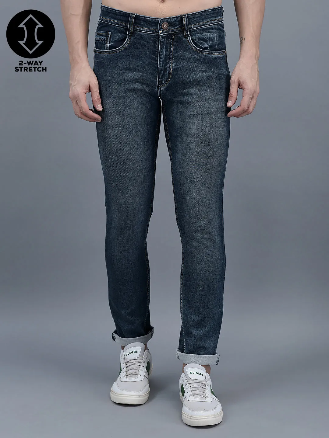 Cobb Navy Blue Narrow Fit Jeans