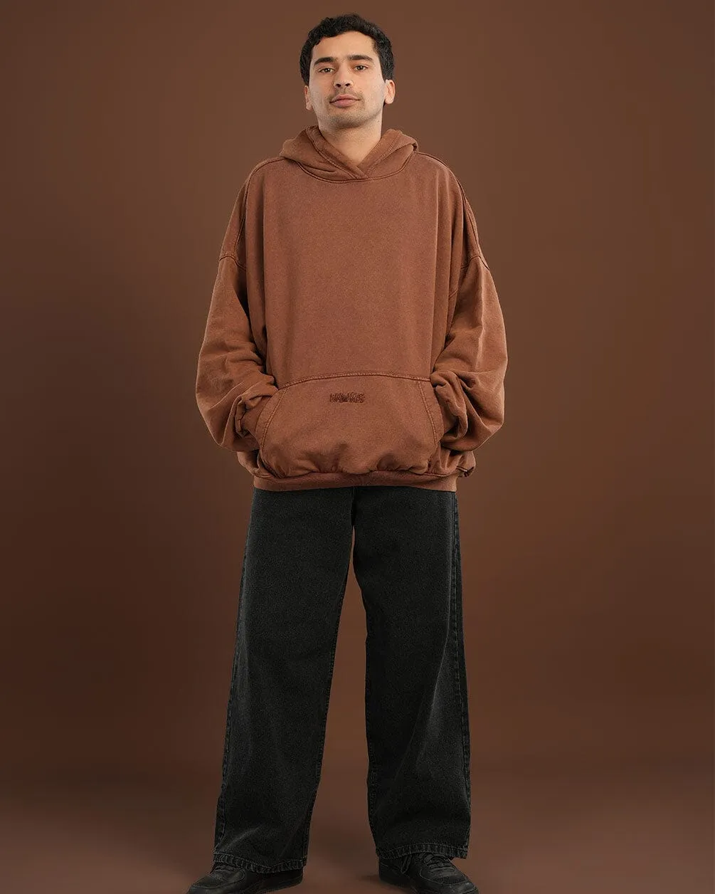 Coffee Washed Balloon Fit Hoodie