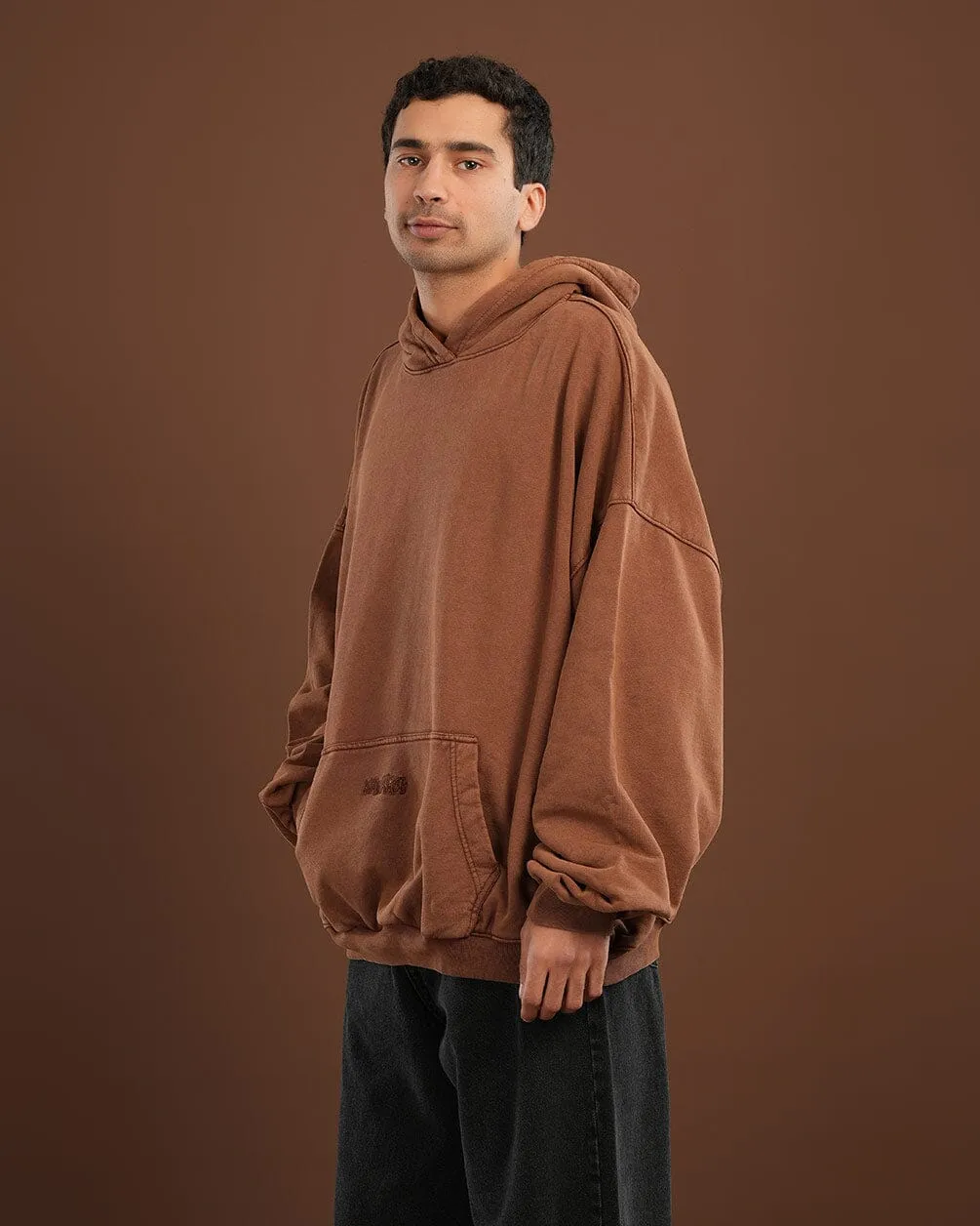Coffee Washed Balloon Fit Hoodie