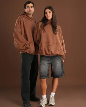 Coffee Washed Balloon Fit Hoodie