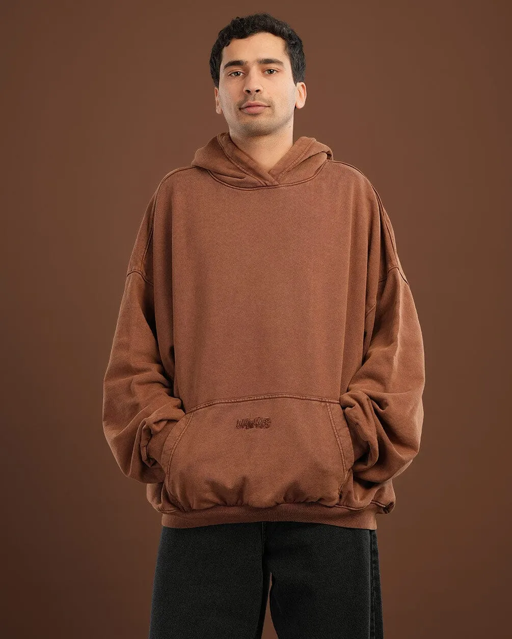 Coffee Washed Balloon Fit Hoodie