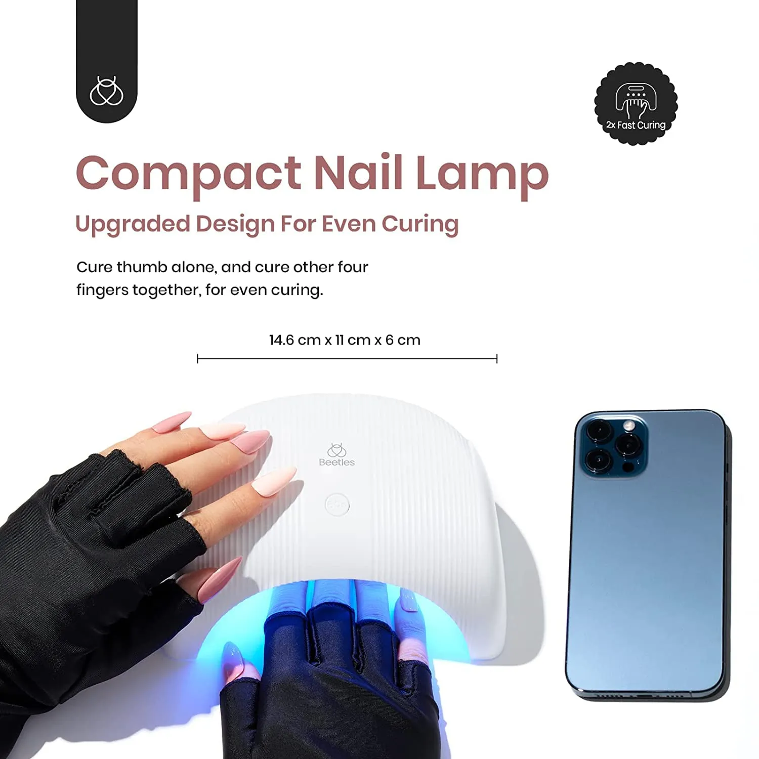 Compact UV LED Nail Lamp: Fast Drying Gel Dryer