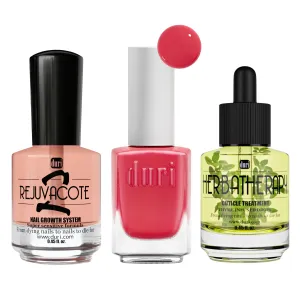 Coral Pink Nail Polish & Nail Growth Travel Set