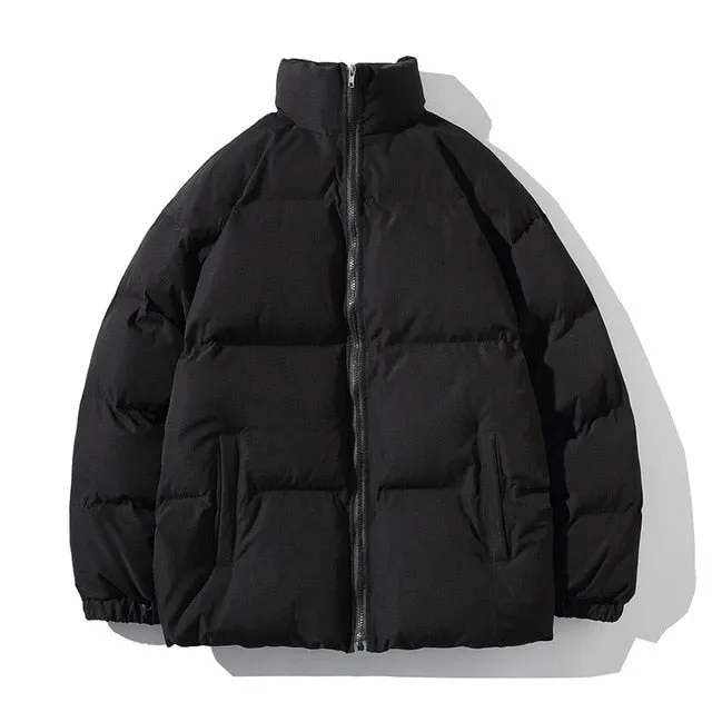 Cozz Streetwear Style Black Loose Winter Black Coats