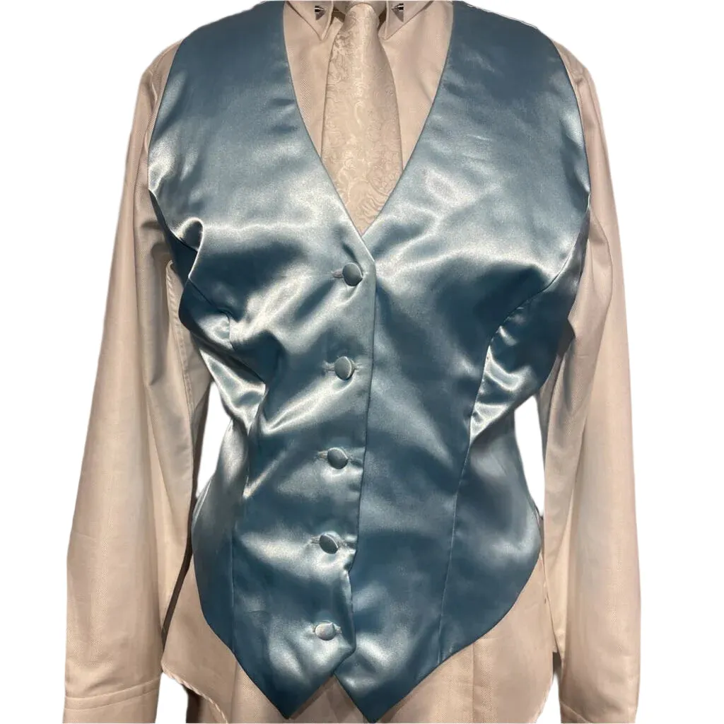 Custom Light Blue Vest with Tie