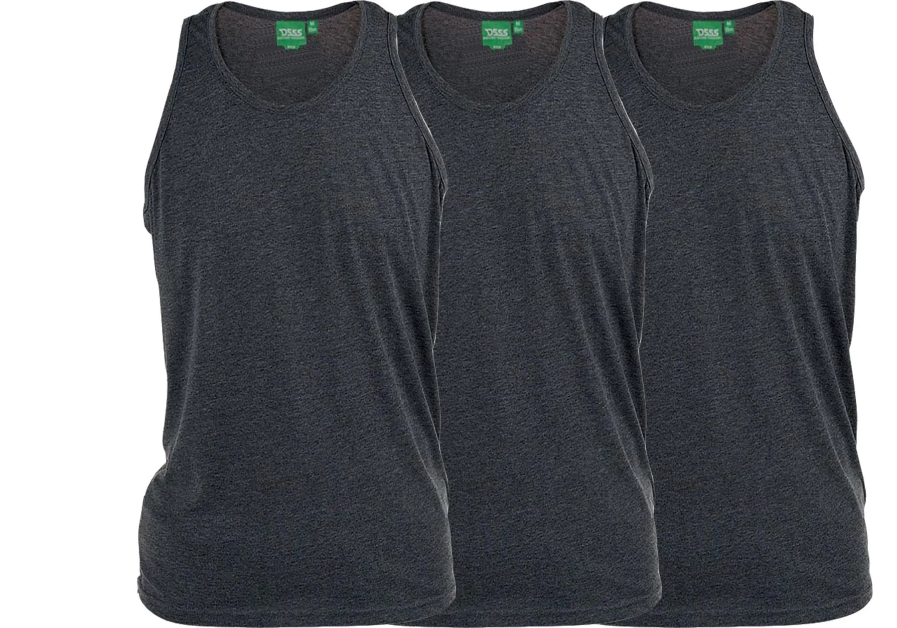 D555 Pure Cotton Long Length 3 Pack Vests