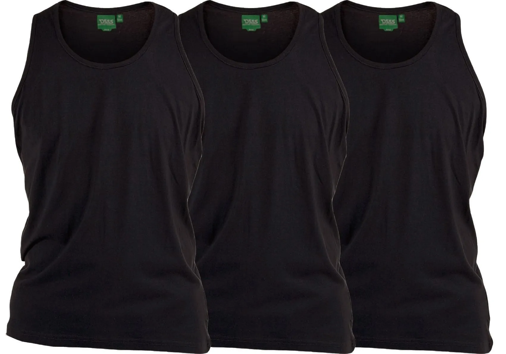 D555 Pure Cotton Long Length 3 Pack Vests