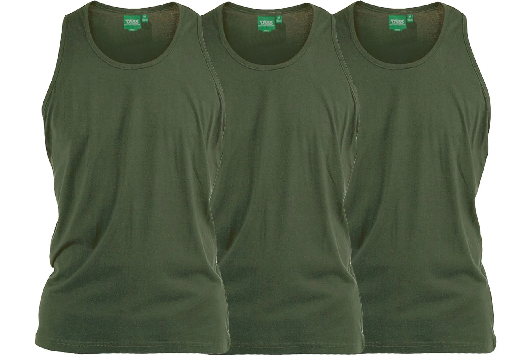 D555 Pure Cotton Long Length 3 Pack Vests