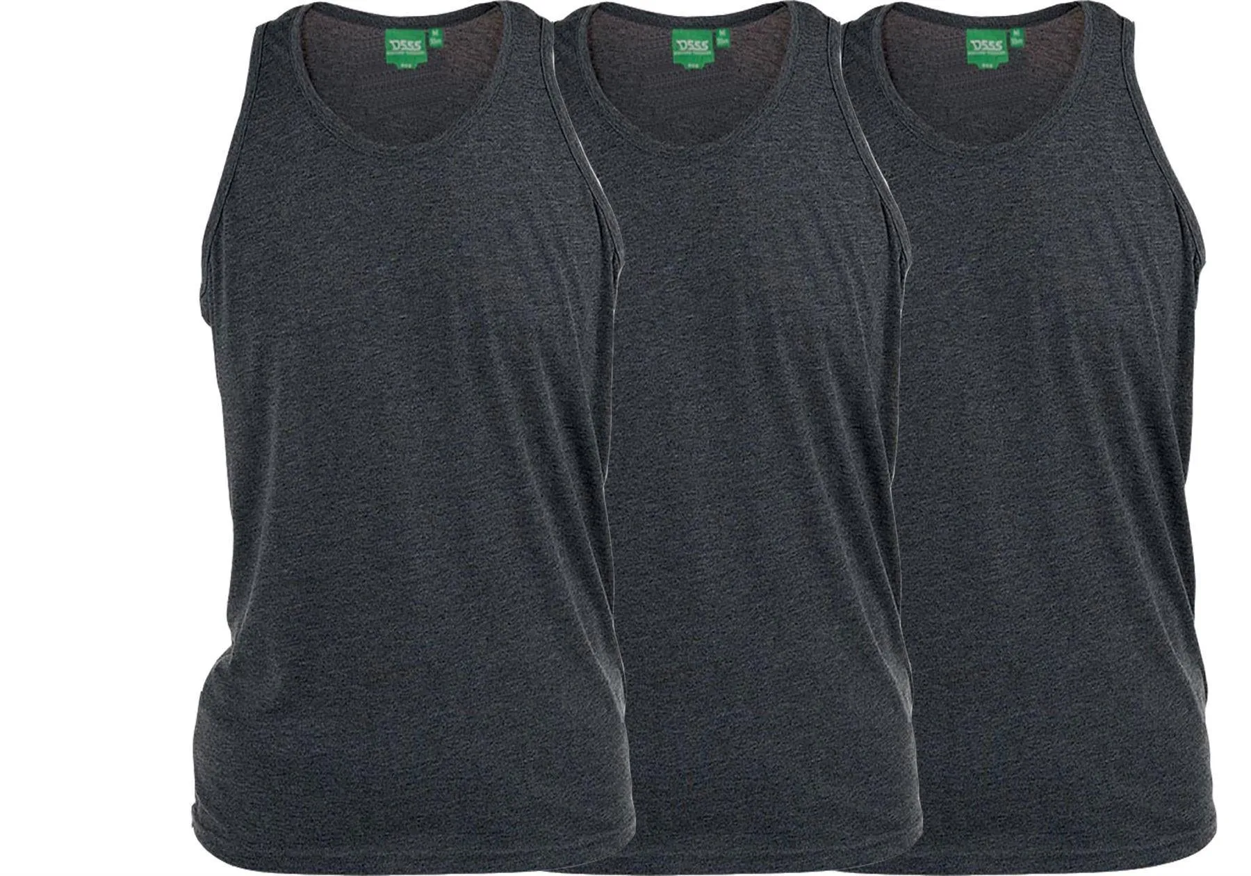 D555 Pure Cotton Long Length 3 Pack Vests