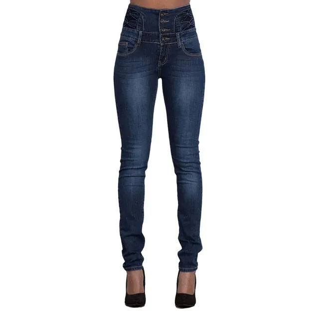 Denim High Waist Pencil Stretch Jeans