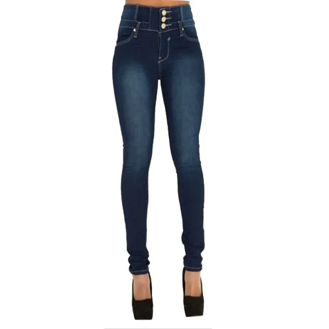 Denim High Waist Pencil Stretch Jeans