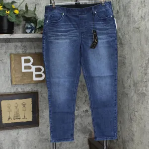 DG2 Diane Gilman Womens Denim Pull On Stretch Jegging Jeans Blue PS