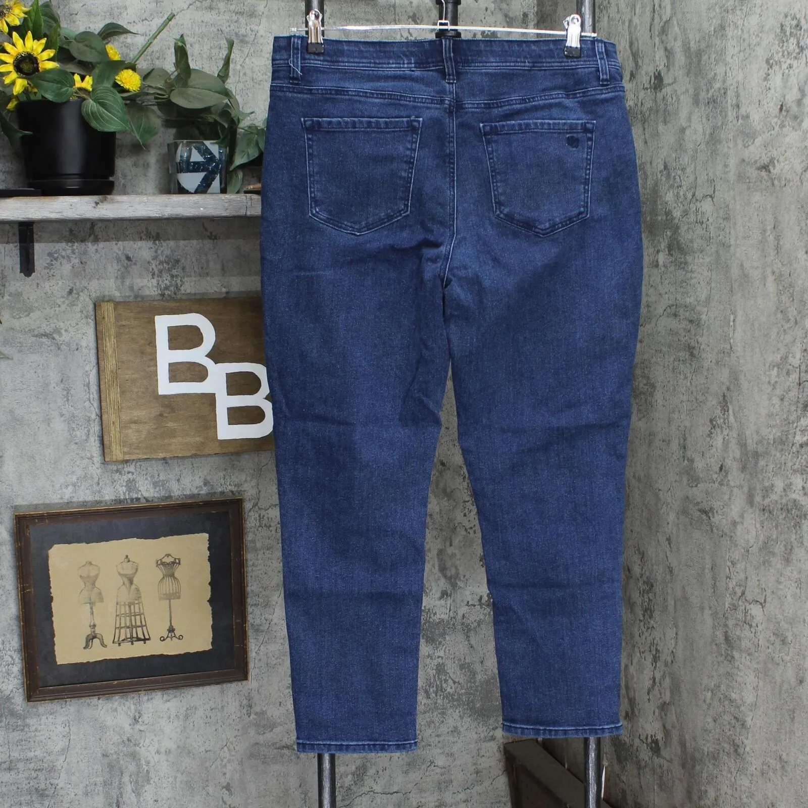 DG2 Diane Gilman Womens Denim Pull On Stretch Jegging Jeans Blue PS