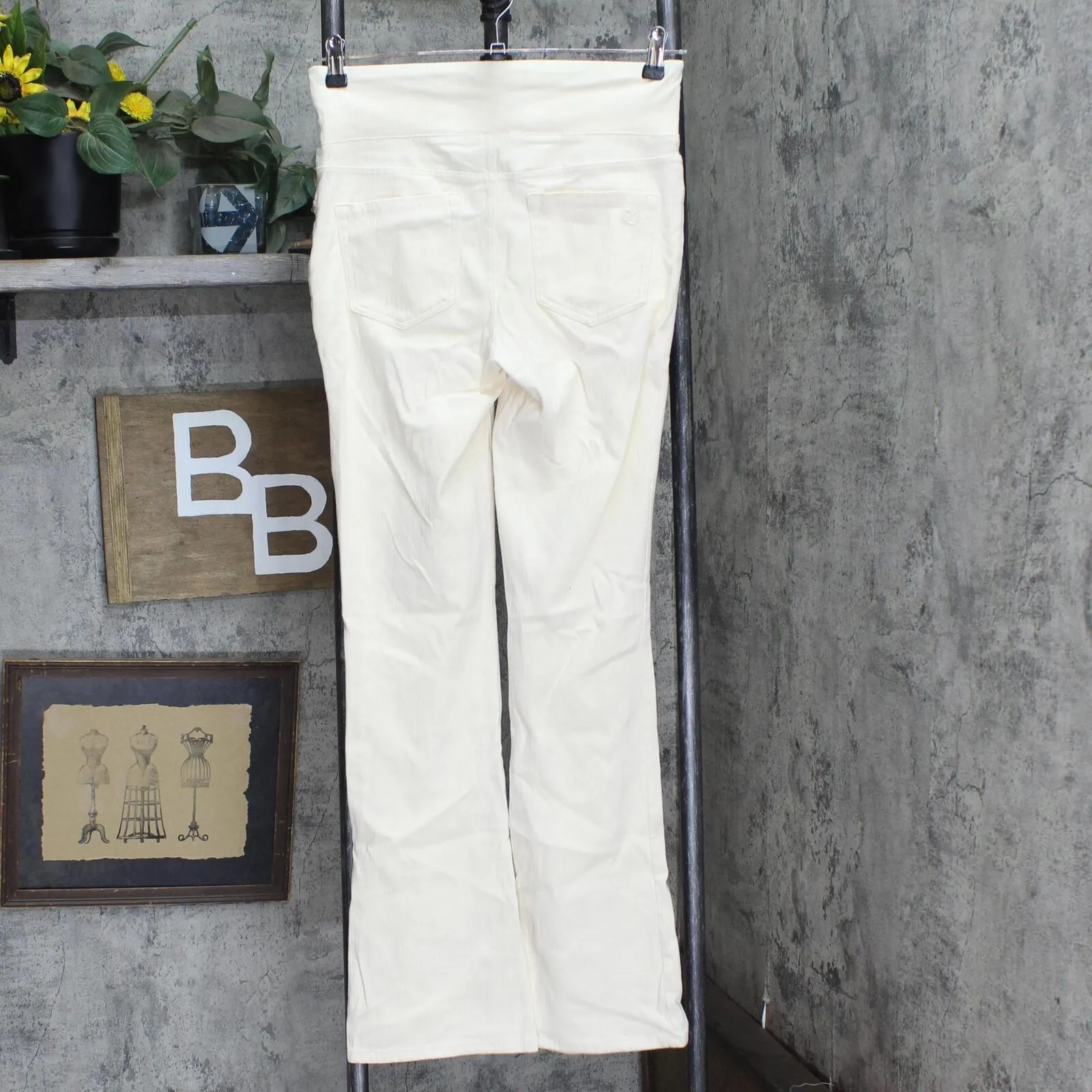 Dg2 Womens Stretch Knit Twill Boot-Cut Jegging 704067 Cream Off White S Tall