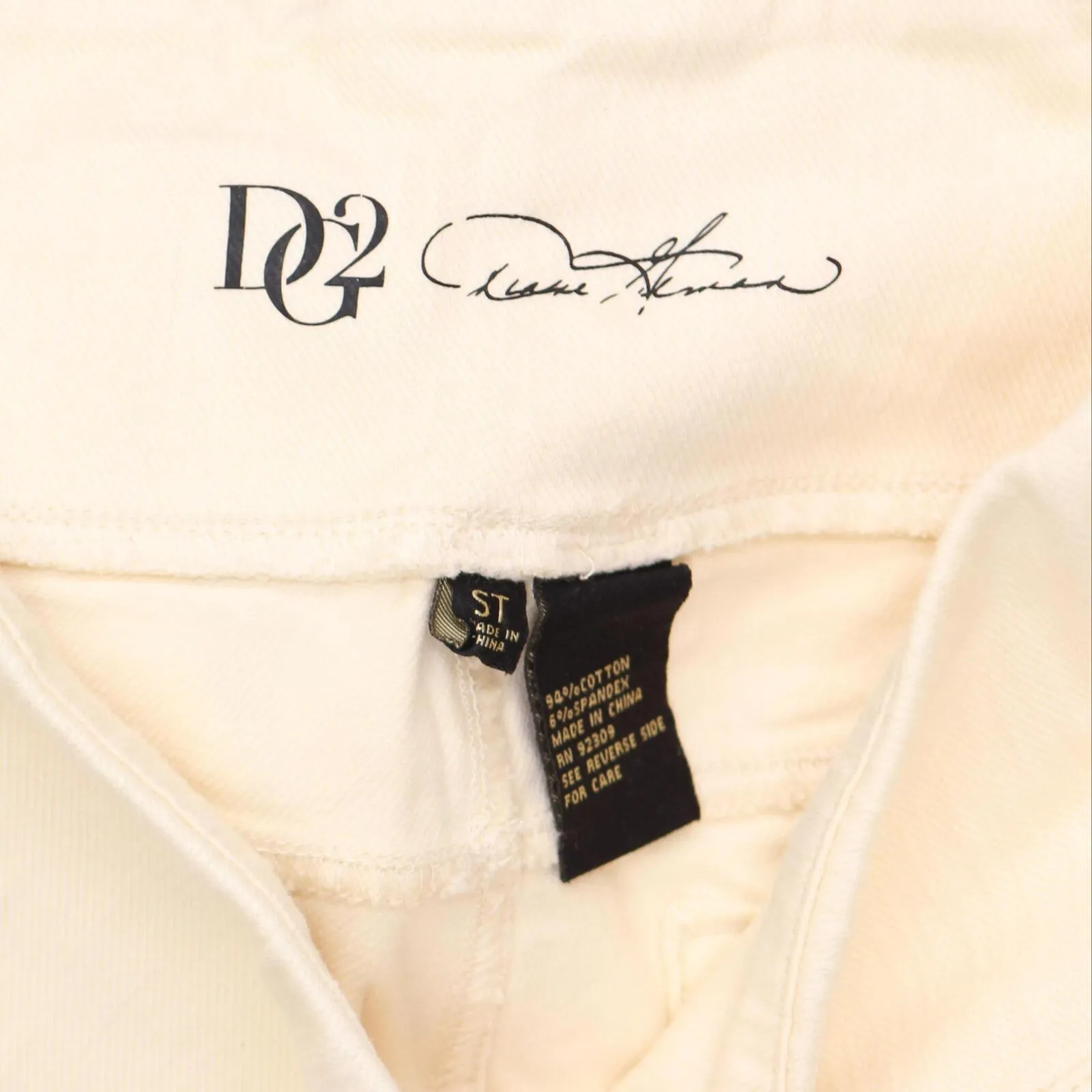 Dg2 Womens Stretch Knit Twill Boot-Cut Jegging 704067 Cream Off White S Tall