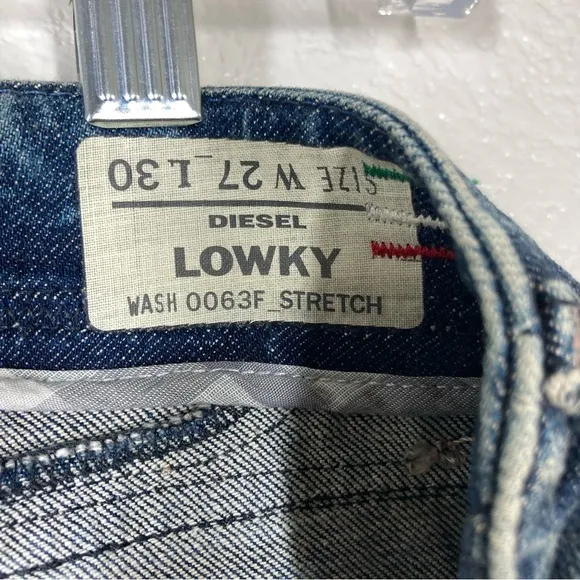 Diesel Jeans Lowky Distressed Wash Stretch Mid Rise 27x 30 Italy Made