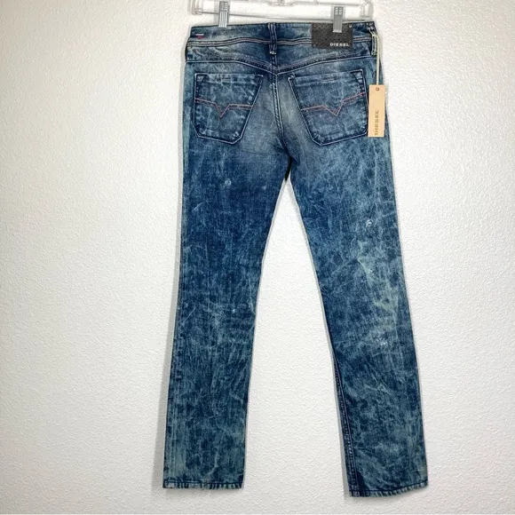 Diesel Jeans Lowky Distressed Wash Stretch Mid Rise 27x 30 Italy Made