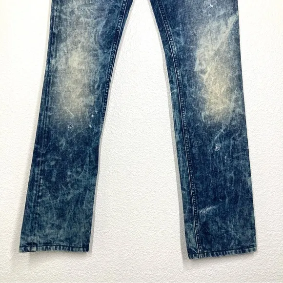 Diesel Jeans Lowky Distressed Wash Stretch Mid Rise 27x 30 Italy Made