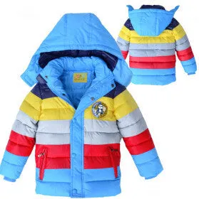 Down cotton Boys Jacket Boy Coats Baby clothes Winter striped Christmas jackets Girls coat