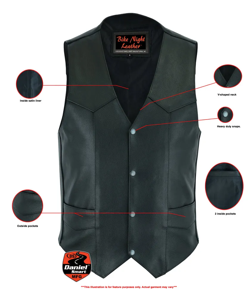 DS Men's Plain Side Economy Vest - Black