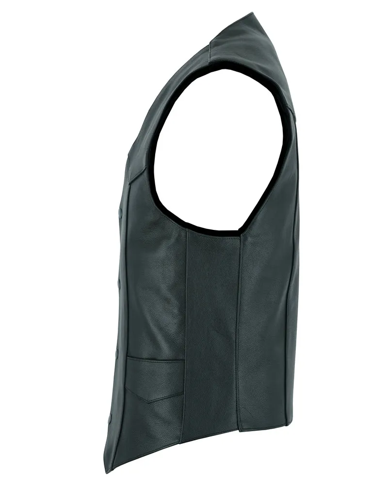 DS Men's Plain Side Economy Vest - Black