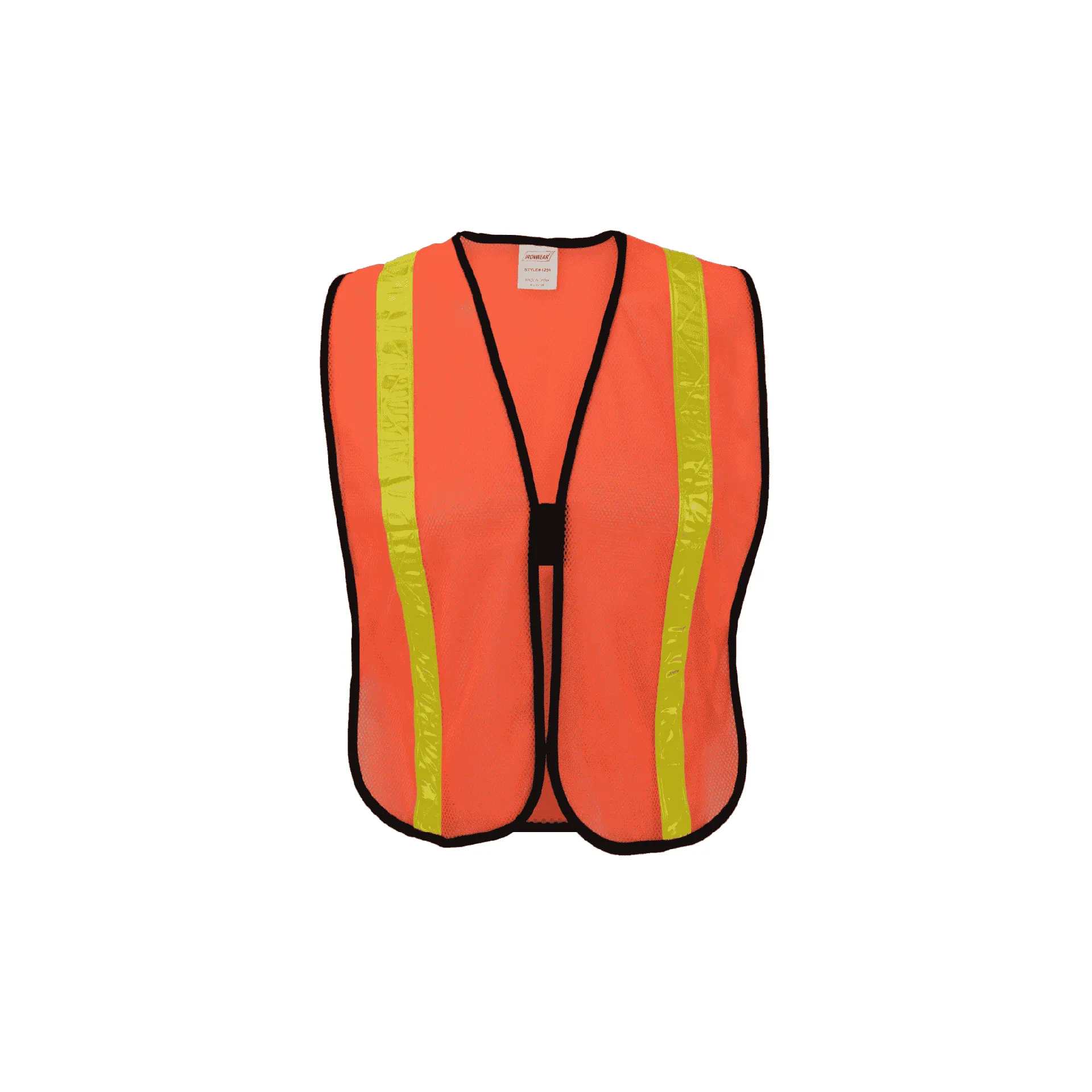Economy Orange Safety Vest with Hook and Loop Closure