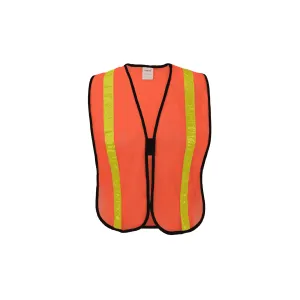 Economy Orange Safety Vest with Hook and Loop Closure