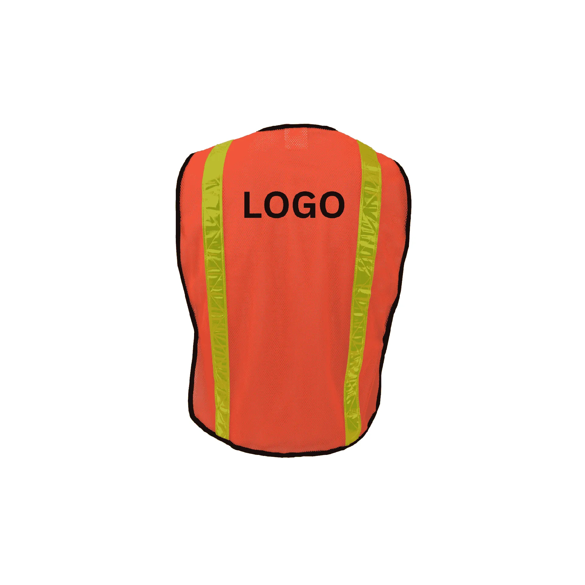 Economy Orange Safety Vest with Hook and Loop Closure