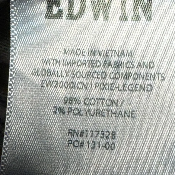 Edwin Pixie 9&quot; Mid Rise Skinny Jeans Womens Size 24 Legend NWT Anthropologie