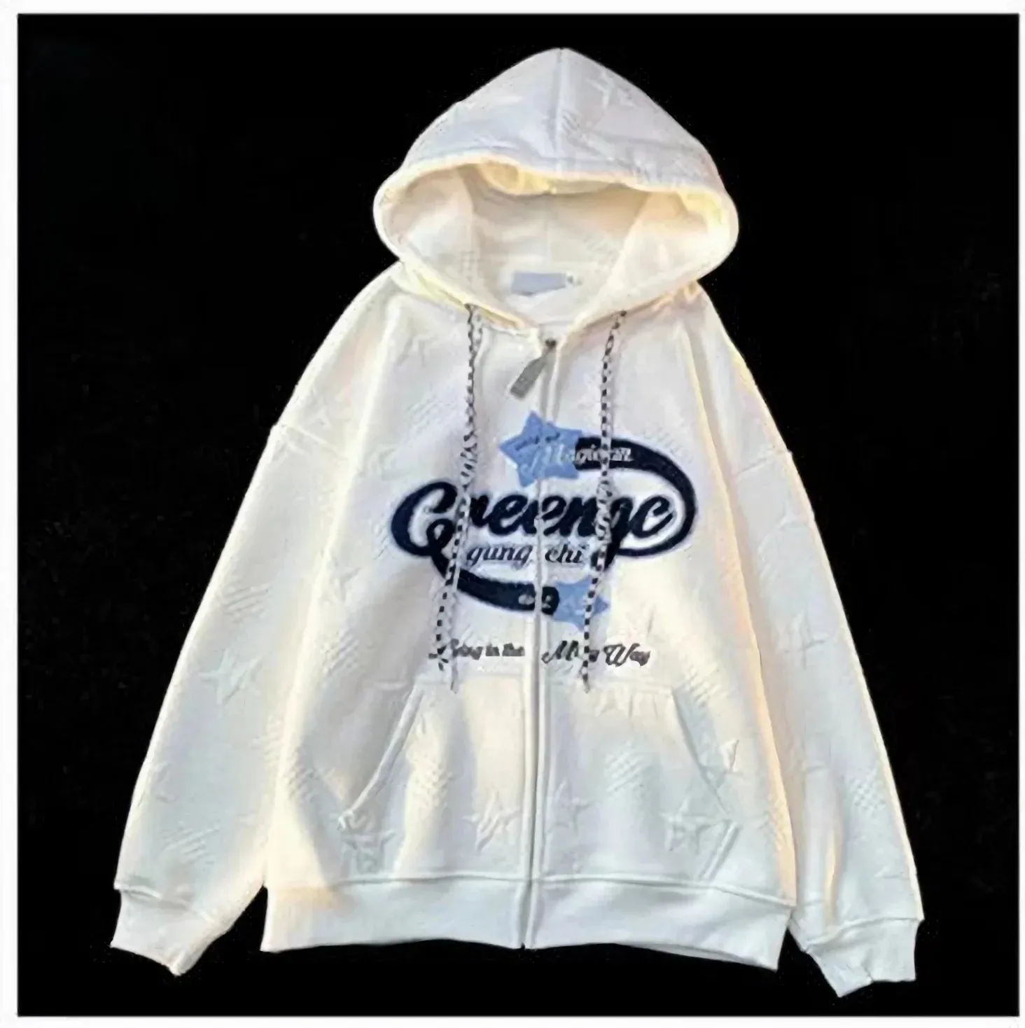 Embroidered Hoodies Y2k Women Streetwear Spring Autumn Knited Jackets Oversized Women Sweatshirt Zip Hoodies Kakazzy Cardigan