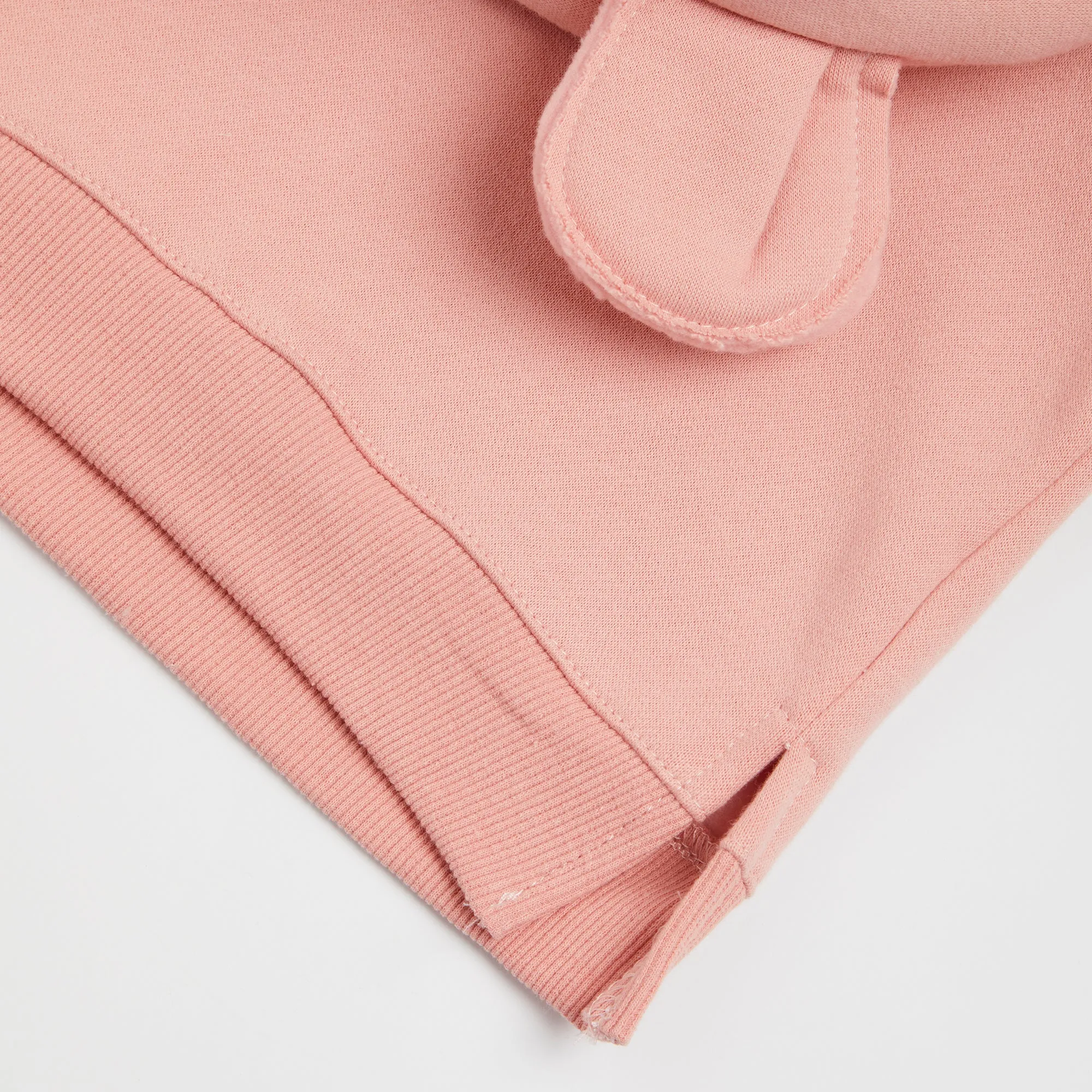 Embroidered Pink Bunny Ear Hoodie