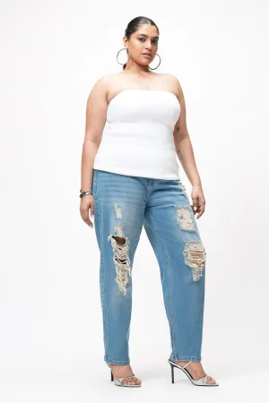 Enigma Blue Curve Distressed Jeans