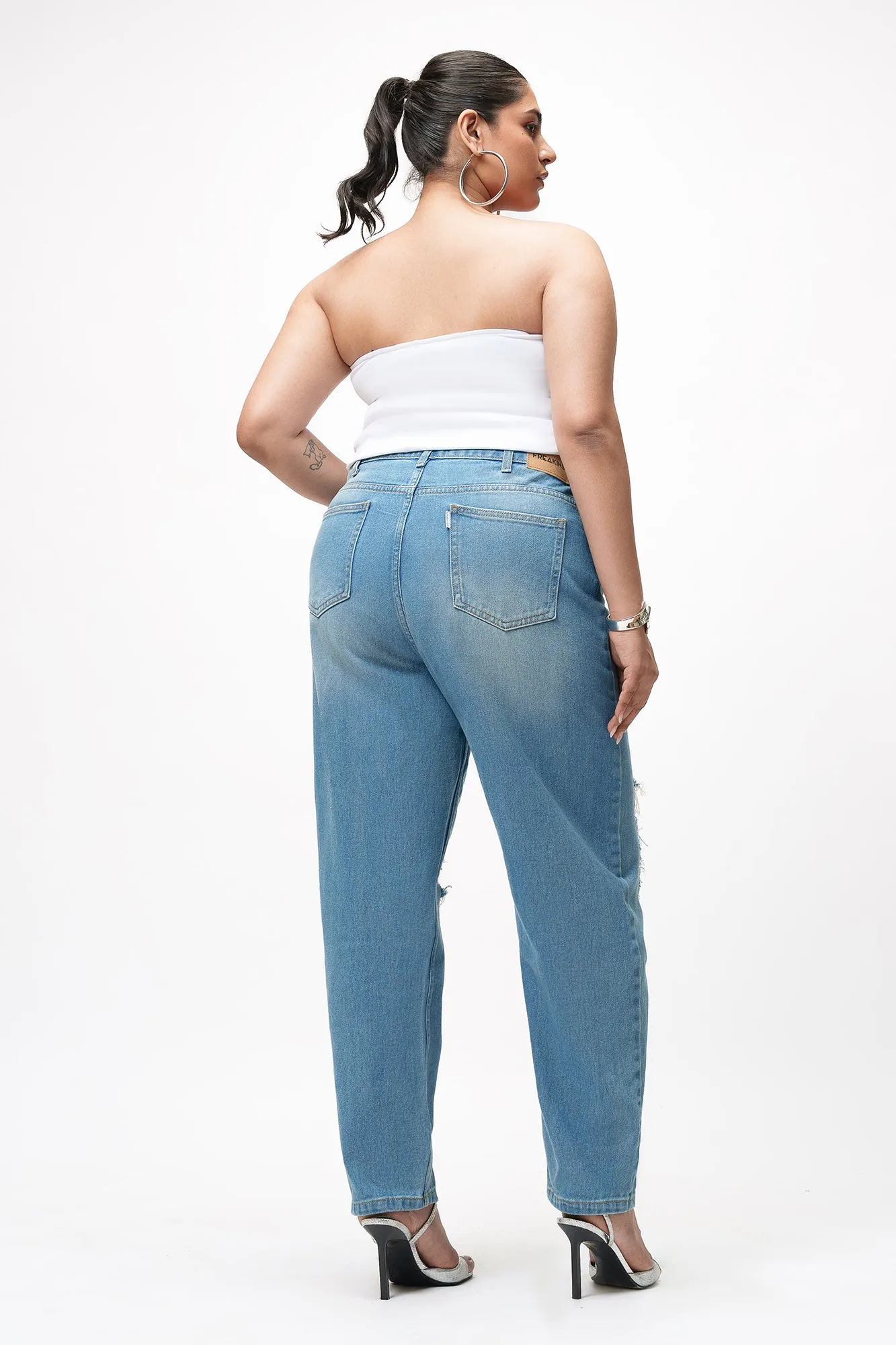 Enigma Blue Curve Distressed Jeans