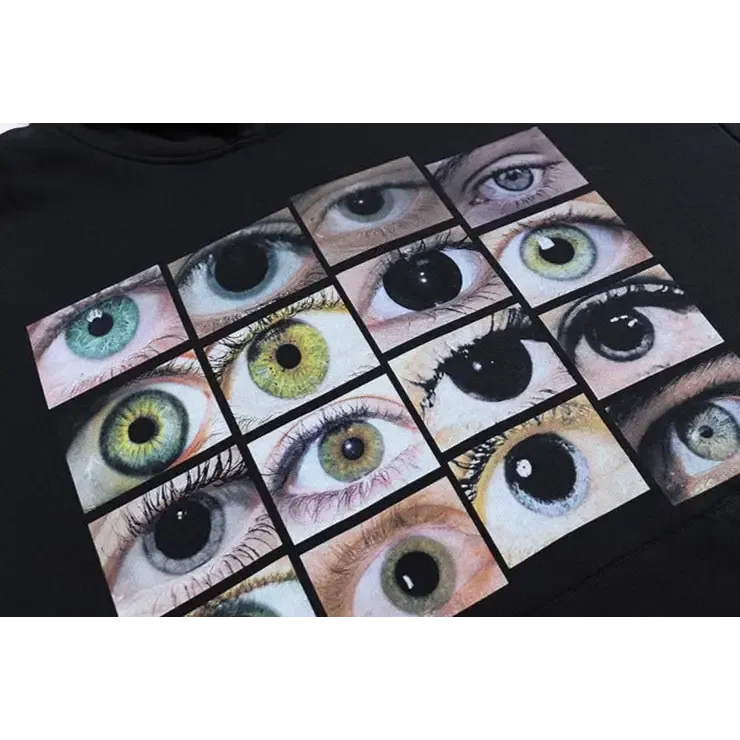 Eyes Y2K Wall Hoodie for Vintage Streetwear Fans