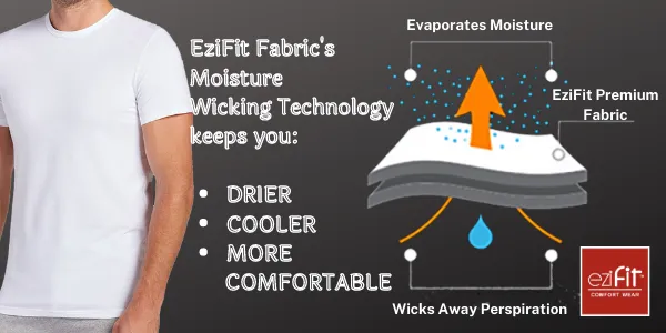 EziFit Premium Combed Cotton U-Neck Short Sleeve Vest For Men